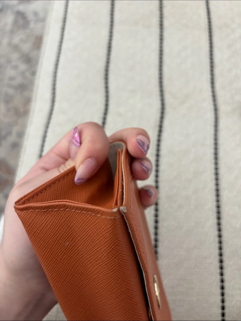 Tory Burch Orange Saffiano Sunglasses Case with Gold Logo